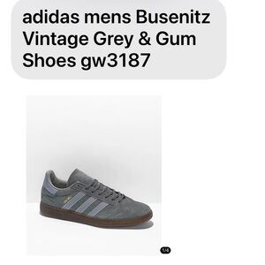 adidas Busenitz Men's Suede Sneakers - Gray with Gold Detail